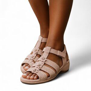 Closed Toe Gladiator Wedge Sandal Women Size 6 Pink Dressy Comfort Casual